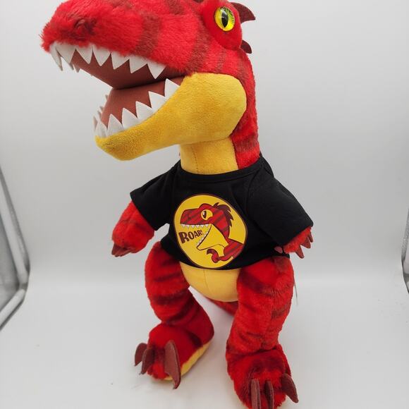 Build A Bear Raptor Red Dinosaur Plush 19" Dino T-shirt Stuffed Animal BAB 2022 - Picture 1 of 14